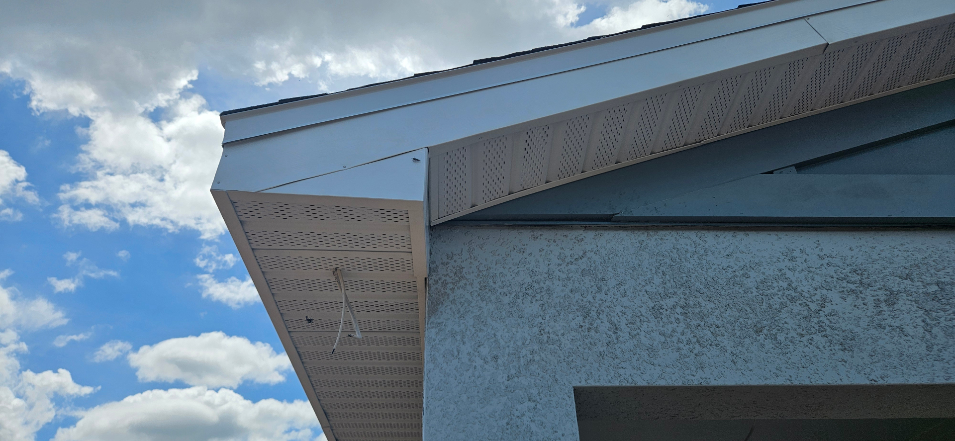 Vented soffit close-up